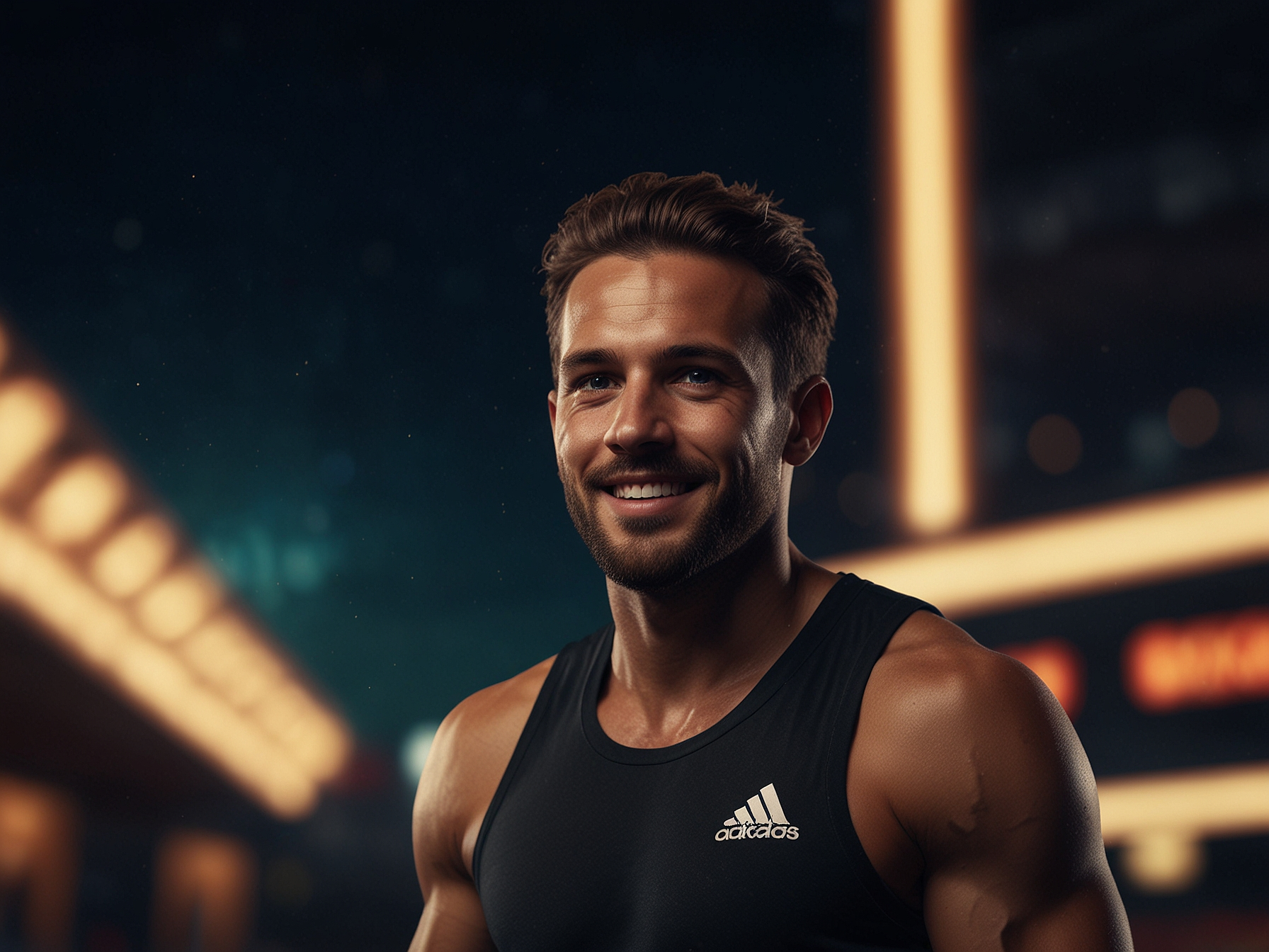 Pinco Casino hero banner with player and casino lights